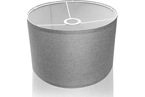 Eylkeup Stoff Lampenschirm, Lampenschirm Hängelampe für Tischlampe Wandlampe Nachttischlampe und Stehlampe, Naturleinen Hardcover Handgefertigt, 30X20X20cm (Grau)