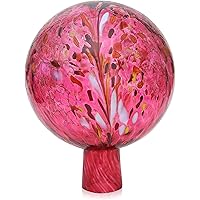 Lauschaer Glas Gartenkugel Rosenkugel aus Glas mit Granulat rubinrot d 15cm mundgeblasen handgeformt