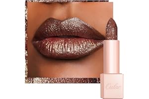 OULAC Pintalabios Diamond Lustre, Barra de Labios Chocolates con Purpurina Muy Pigmentada, Textura Cremosa e Hidratante, Labios llamativos, Vegana y Sin Gluten (D06) Brown Diamond