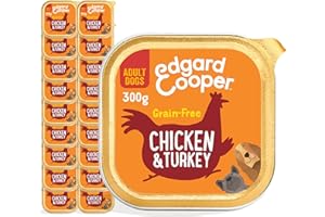 Edgard & Cooper Comida Húmeda para Perros Adultos Paté Perros Natural Sin Cereales Tarrinas 300g x 18 Pollo & Pavo Fresco, Alimentación Sana Sabrosa y Equilibrada, Carne Fresca