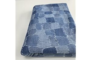 NIANTONG Tissu Denim au mètre Tissus en Coton Jean lavé Jacquard pour Couture Treillis de Patch 170 cm Large Le Bricolage, la décoration intérieure Matériel Couture(Color:Bleu Clair)