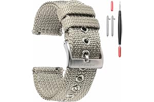 torbollo Nylon Weaved Watch Strap, Men Watch Bands for Classic Watch, 18mm 20mm 22mm 24mm Quick Release Sturdy Replacement Watch Strap for Women