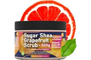 POOLA & BLOOM Gommage Corps 500g Gommage Corps Exfoliant Doux au Sucre et Beurre de Karité pour Une Peau Douce et Lisse Enrichi en Ingrédients Naturels pour Une Exfoliation Efficace Hydratante