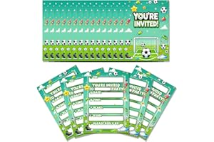 GHKJOK 20 Football-Themed Party Cards, Boys' Birthday Invites, Two-Sided Sports Design Invitations, Game Day Celebration Cards, Fun Boys Party Supplies for Sports-Themed Events