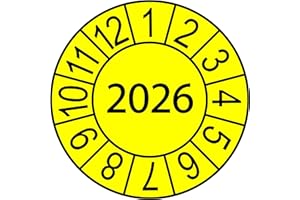 SCHILDERKRÖTEN 50 x Prüfplakette/Jahresplakette 30 mm Durchmesser (Jahresplakette 2026 - gelb)