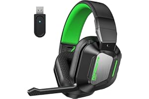 SKAPENDY Wireless Gaming Headset for PC, PS5, PS4, Switch, Mac, Mobile, 2.4GHz Lossless Audio USB & Bluetooth Gaming Headphones, 20ms Low Latency, RGB Light with Mic Noise Cancelling, 50Hrs Battery Life