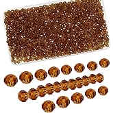 TOAOB 1000 Pieces 4mm Czech Faceted Glass Beads Brown | Glass Beads, Round, Transparent, for Crafts, Bracelets, Accessories,