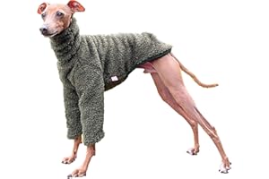 D DOGGY STAR Italian Greyhound Clothes Warm Fleece Sweater T Shirts Whippet for Dogs (S,Fleece Khaki)