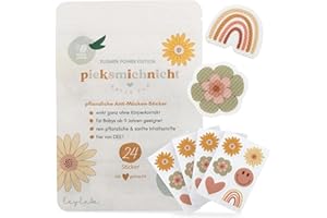 pieksmichnicht Pflanzliche Anti-Mücken-Aufkleber für Babys und Kinder Blumen Regenbogen Herz Mückenschutz Insektenschutz Mückensticker Patches Pflaster DEET frei (Flower Power)
