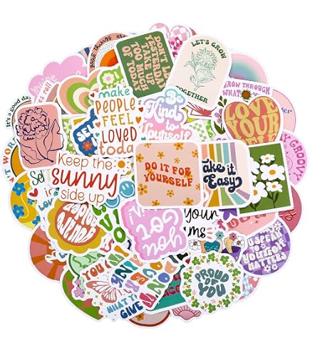 Aesthetic 100 Pz Impermeabil Stickers Vinile per Borracce, Computer, Chitarra, Skateboard