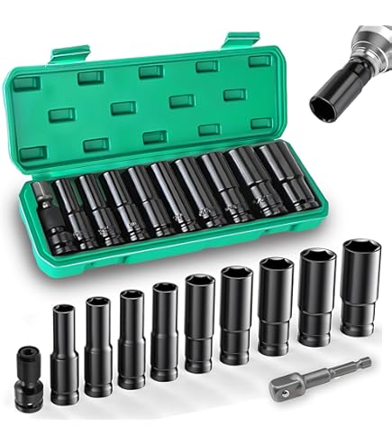 QUARKZMAN Douille à Chocs Hexagonale, 3/8 Pouce Entraînement 9mm