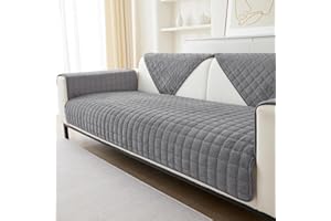 ‎SHANNA SHANNA Flanell Sofabezug 1 2 3 4 Sitzer Sofabezüge Couch Überzug L Form Ecksofa Sofa Couch Überwurfdecke, Sofahusse Sofaüberwürfe rutschfest Sofa Abdeckung (Dary Gray, 90 * 160cm Stückweise Verkauft)