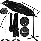 KESSER® Alu Ampelschirm LED Solar Ø300cm + Abdeckung mit Kurbelvorrichtung UV-Schutz Aluminium mit An-/Ausschalter…