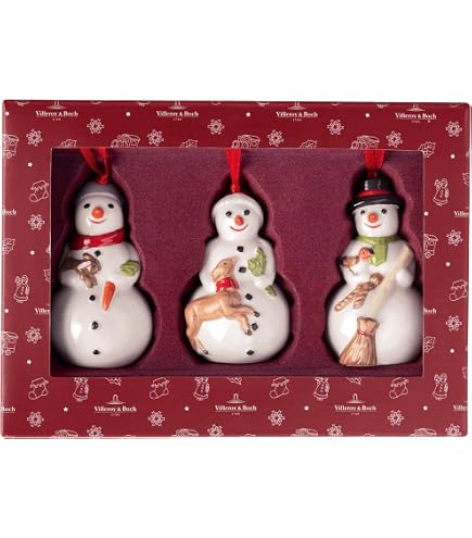 Villeroy & Boch Toy's Delight Set 3 Decorazioni Pendenti Per Albero Di Natale - Porcellana Colorata A Forma Di Stoviglie - 3x6 Cm - In Confezione Regalo