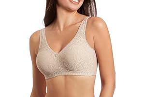 Selene, Sujetador de Mujer Banda Alta, Sin Aros ni Relleno, con Motivo Floral, Colección Marivi