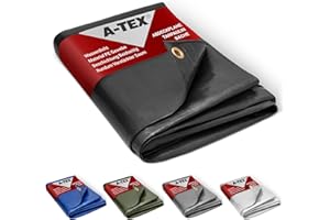 A-TEX® Abdeckplane 90 g/m² (2 x 3 m Schwarz) | Verschiedene Stärken, Größen und Farben wählbar | Plane mit Ösen | Gewebeplane Gartenplane Schutzplane | wasserdicht | reißfest | UV-stabilisiert