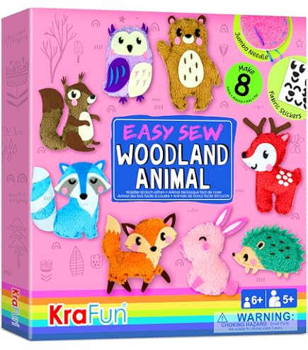 Kit Couture Enfant 10 Animaux En Feutre - Avec Fil, Aiguille Plastique, Ouate, Pour Porte-clés DIY