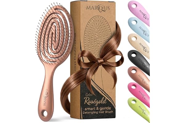 marQus Innovante Brosse Démêlante Cheveux Enfant et à Tous Les Types de Cheveux, Poils Souples, 1 Unité Biologique et fabriquée à partir de matières végétales