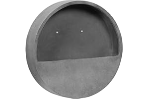 Finestgreen Hanging Wally Planter, Grey, Wall Pot for Planting (S Diameter 40, Depth 7 cm, Grey)