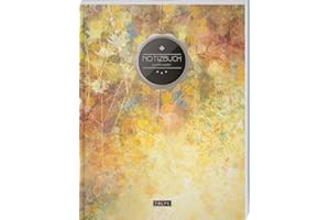 TULPE Punktraster Notizbuch A4 „C067 Blumenregen“ (140+ Seiten, Vintage Softcover, Punktkariertes Papier - Bullet Journal, Dickes Notizheft, ... Gepunktete Seiten, Dot Grid Notebook)