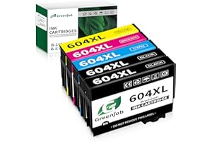 Greenjob 604XL Compatibili per Epson 604 XL Multipack per Expression Home XP-2200 XP-2205 XP-3200 XP-3205 XP-4200 XP-4205 Workforce WF-2910 WF-2930 WF-2935 WF-2950 (5 Pezzi)