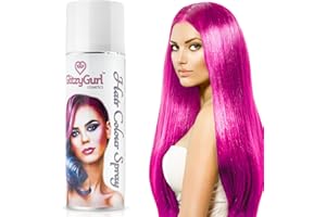 GLITZYGURL Hair Colour Spray 125ml Temporary Hair Kids Adults Halloween Temporary Dye Made in UK (Fluo Pink)