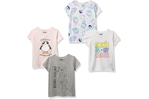 Amazon Essentials Disney | Marvel | Star Wars | Frozen | Princess Camisetas de Manga Corta Niña, Paquetes Múltiples