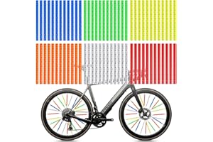 YVCVQKUC Confezione da 72 riflettori Colorati per Bicicletta, Strisce Riflettenti per Bicicletta con visibilità a 360°, Facili da installare e riutilizzabili, Copri Raggi Bici, Set di riflettori per Raggi