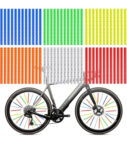 YOUYIKE 72 Pcs Reflecteur Rayon Velo Tubes Réflecteurs, Catadioptre Velo, Coloré Réflecteur De Rayon De Vélo, Rayons De Vélo Visibilité à 360° Pour Tous Les Rayons De Vélo Standard