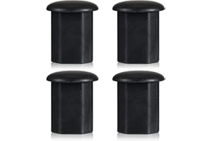 Sumind 4 Pieces Lacrosse Tape Saver Butt End Plastic Polygon Lacrosse End Caps Hockey Stick Supplies, Black