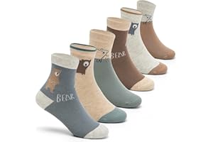 Aisyee Boys Cotton Crew Socks Kids Seamless Socks Colorful Quarter Socks Multipack 6 Pairs