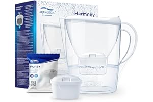 AQUALOGIS ULTRA PURE WATER Aqualogis Wasserfilter hellgrau inkl. 1 Pure+ Filterkartusche – Filter in modernem Design zur Reduzierung von Kalk, Chlor & geschmacksstörenden Stoffen (Weiß)