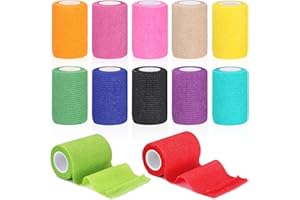 VUXAVA 12 Rollen Selbstklebender Verband 7,5cm x 4,5m Haftbandage Selbstklebend, Elastische Binde Bandage für Stretch Sportler, Handgelenk, Knöchel, Pet