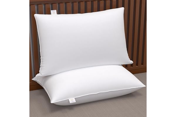 MY ARMOR Microfiber Pillows Set 2, Soft Adjustable Pillow for Sleeping - 16 x 24 Inches -White