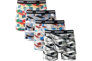 INNERSY Mens Boxer Shorts Multipack Open Fly Pants Underwear Breathable Mesh Underpants Pack of 4