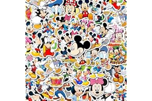 BJPERFMS Adesivi Minnie, 50 Pezzi Stickers Minnie, Mickey Muro Adesivi, Mickey Stickers Bambini per Camera Neonati e Bambini Decorazione Anime, Auto, Biciclette, Skateboard, Valigia, Laptop, Moto, Casco