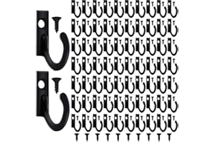 ZHEHAO 100 ganci per chiavi, gioielli, piccoli ganci per chiavi, piccoli ganci da parete, ganci singoli, ganci appendiabiti e 110 viti per appendere cappelli, sciarpe, borse (nero, 100 pezzi)