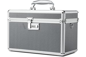 HEWEI WORKS Combination Lock Storage Box, Lockable Medicine Box, Empty First Aid Box, Security Box, Versatile Lockable Box for Home and Outdoor (Grey, Large)