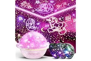 Wootoyz Cadeaux Licorne pour Filles, Jouets Licorne pour 3 4 5 6 7 8 Ans Filles Cadeau Filles 2-9 Ans Licorne veilleuse Enfants Filles 3-8 Ans bébés Filles Licorne projecteur Lampe Enfants
