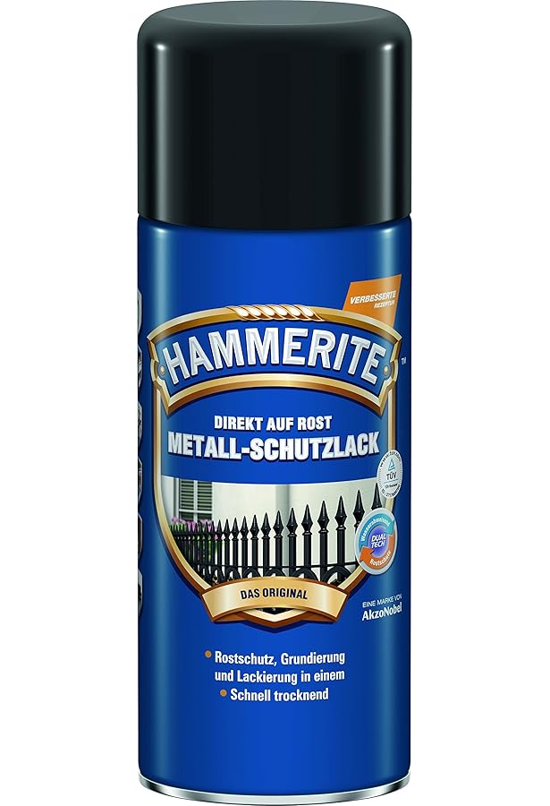Hammerite 186 BBQ Paint Matte Black Aerosol 400ml, 50 OFF