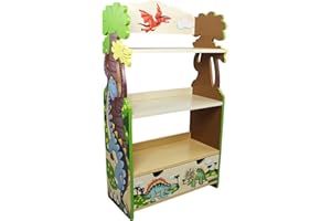 FANTASY FIELDS BY TEAMSON Fantasy Fields Dinosaur Kingdom Hand Crafted Kids Wooden Bookcase TD-0069A
