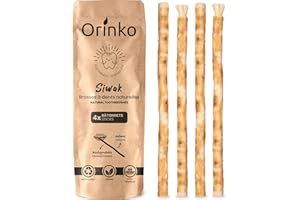 ORINKO Siwak - Spazzolino da denti 100% naturale, detergente, disinfettante e sbiancante, ecologico, biodegradabile e vegano, confezione da 4