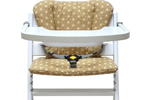 Blausberg Baby - Cojín set para Timba Trona (REVESTIMIENTO) - materiales certificado Oeko-Tex Standard 100 - made in Alemania - Happy Star mostaza amarilla