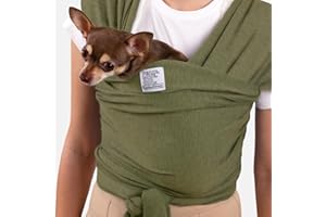 COLLARDIRECT Dog Sling Carrier for Small Dogs - Anti-Anxiety Cat Sling, Puppy Pouch - Pet Sling (Green, Standard)