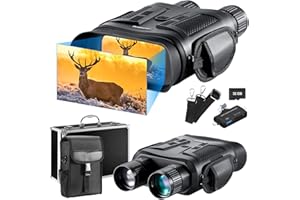 DOWESYEEN Jumelles Adultes Puissante Vision Nocturne et Jour 3" TFT LCD Écran, Image HD 1080P Vidéo Zoom,6 X 42MM Zoom Numérique, pour Détecter, Chasser,Carte TF 32 G