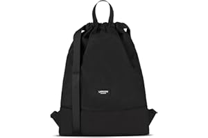 LARKSON Bolso de Deporte para Hombre y Mujer - No 7 - Bolsa para niños con Cordón - Mochila pequeña de tela para el Gimnasio - Material reciclado