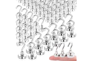 swihorab 40 ganchos magnéticos, 3 tamaños diferentes de ganchos magnéticos extrafuertes, imanes de neodimio súper fuertes con ganchos, ganchos de imanes de neodimio