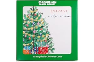 MACMILLAN CANCER SUPPORT Macmillan Presents Under The Tree Charity Christmas Cards – Pack of 10 Luxury and Eco-Friendly Christmas Cards. Made in the UK.