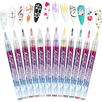 JUKOTA 3D Nagellack Stift Set Schwarz & Weiß – 6 Stifte Für French Nails & Nagelkunst