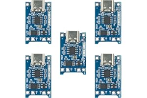 STARMAKER 5pcs TP4056 USB C Module Chargeur d'accu 18650 USB 5V 1A LiPo Pile 3.7V avec Protection Court-Circuit Batterie et Anti décharge Profonde